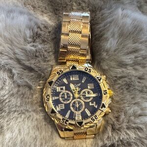 Gold and Black Men's Watch